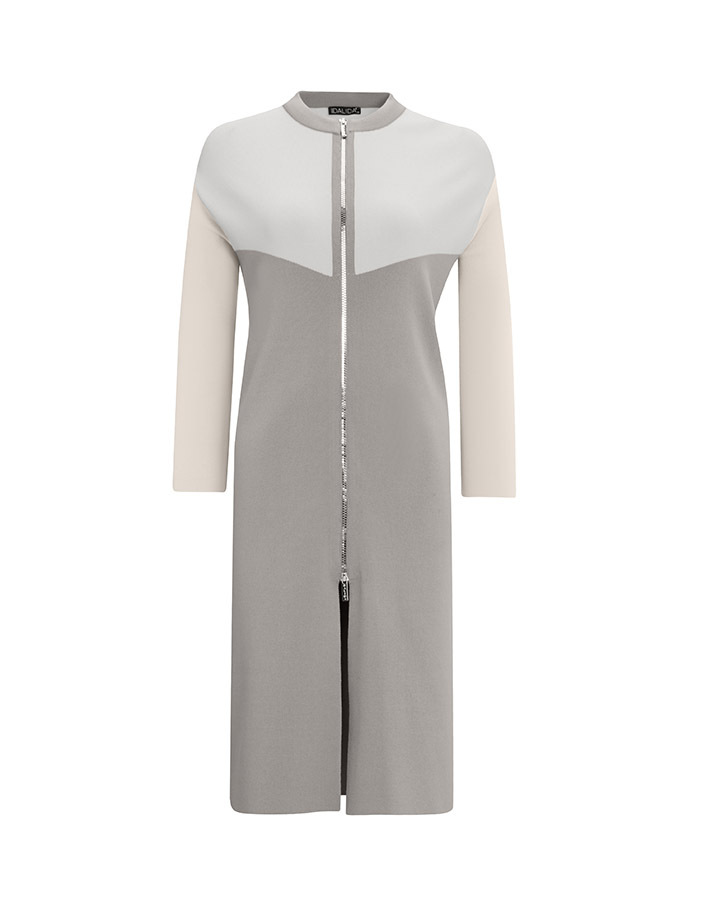 T25Y-9009 Zippered Three Color Long Cardigan - 8