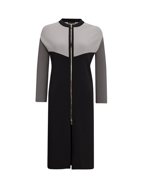 T25Y-9009 Zippered Three Color Long Cardigan - 10