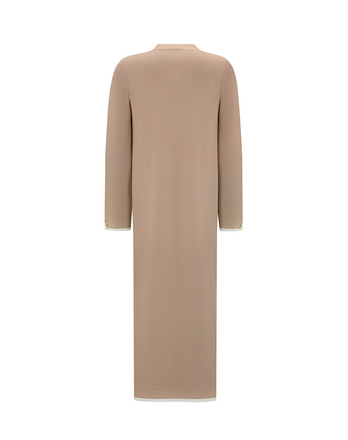 T25Y-9013 Collar Detailed Agraffiti Long Cardigan - 5