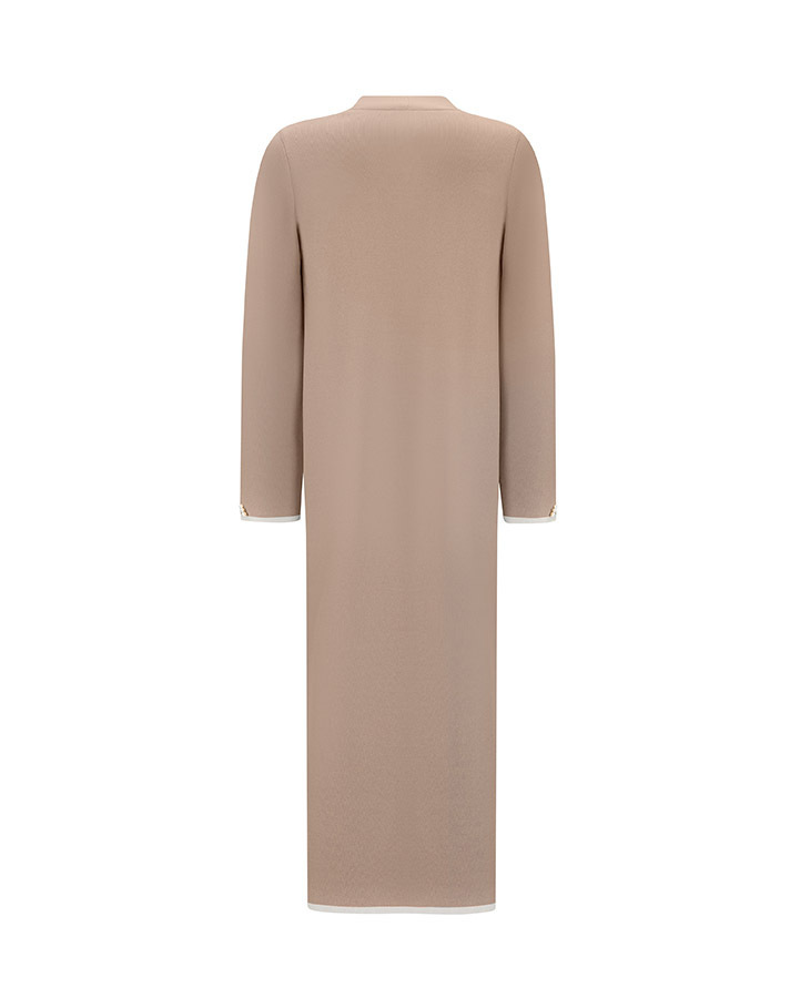 T25Y-9013 Collar Detailed Agraffiti Long Cardigan - 7