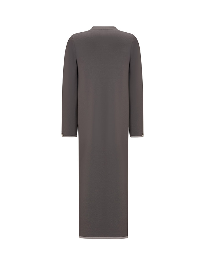 T25Y-9013 Collar Detailed Agraffiti Long Cardigan - 9