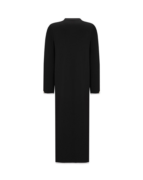 T25Y-9013 Collar Detailed Agraffiti Long Cardigan - 11