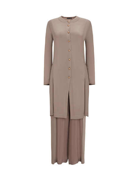 T25Y-9014 Cupro Detailed Top Buttoned Knitwear Cardigan - 4