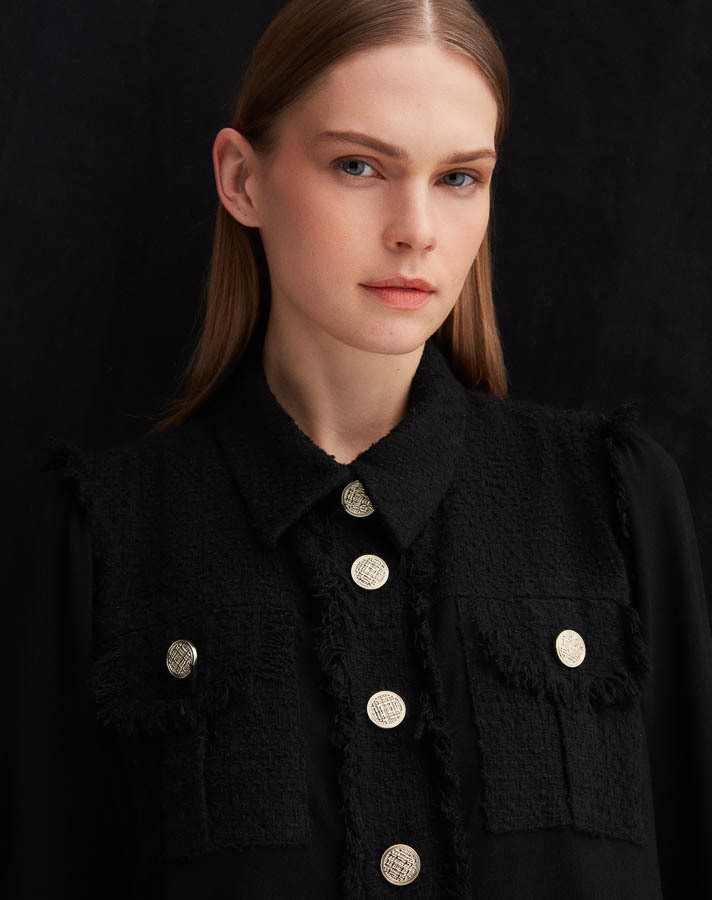 T25Y-9016 Classic Cardigan with Tassel and Button Detail - 6