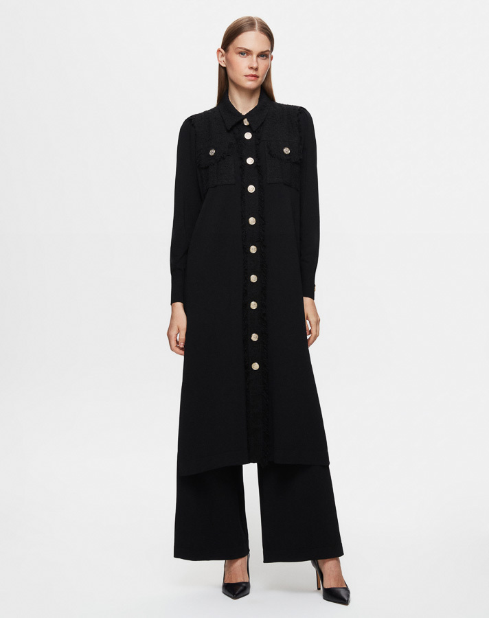 T25Y-9016 Classic Cardigan with Tassel and Button Detail - 7