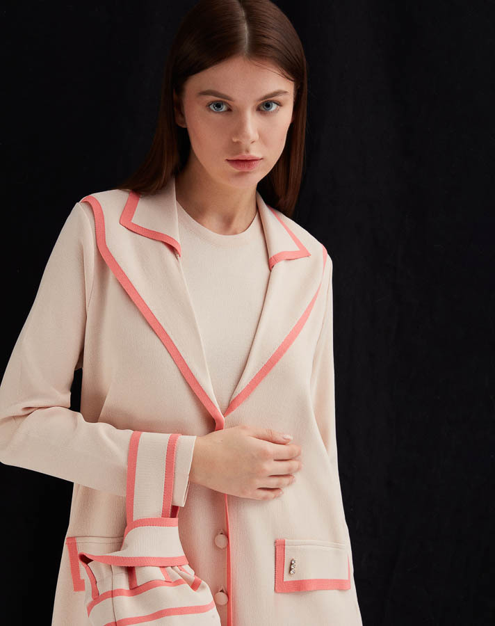 T25Y-9018 Collar Detailed Buttoned Stylish Cardigan - 2