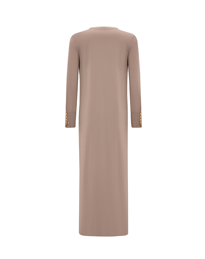 T25Y-9020 Round Collar Buttoned Long Cardigan - 6