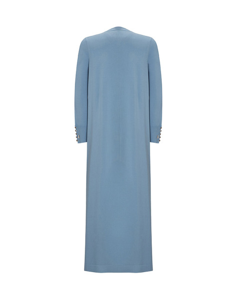 T25Y-9020 Round Collar Buttoned Long Cardigan - 8