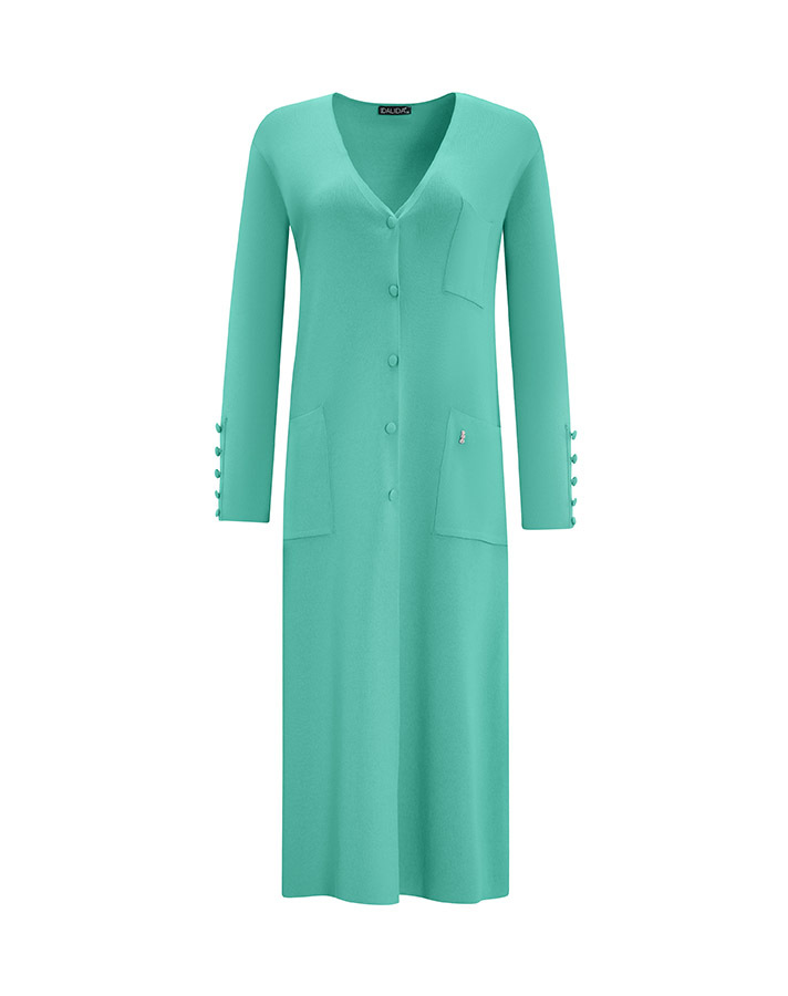 T25Y-9026 Three Pocket Clean Cut Long Cardigan - 5