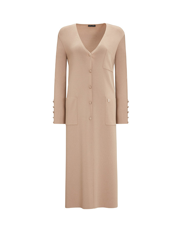 T25Y-9026 Three Pocket Clean Cut Long Cardigan - 15
