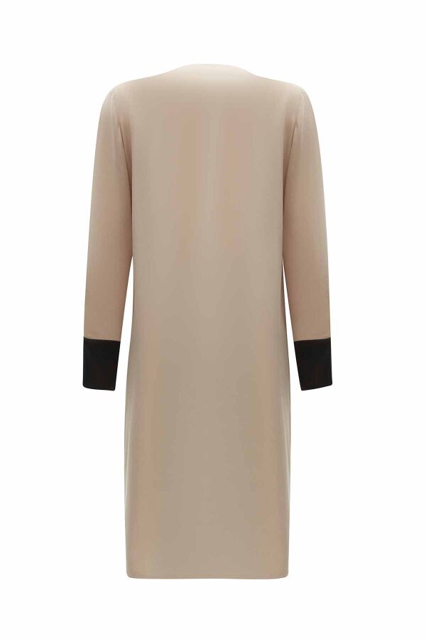 Two-Tone V-Neck Linen Jacket - 5