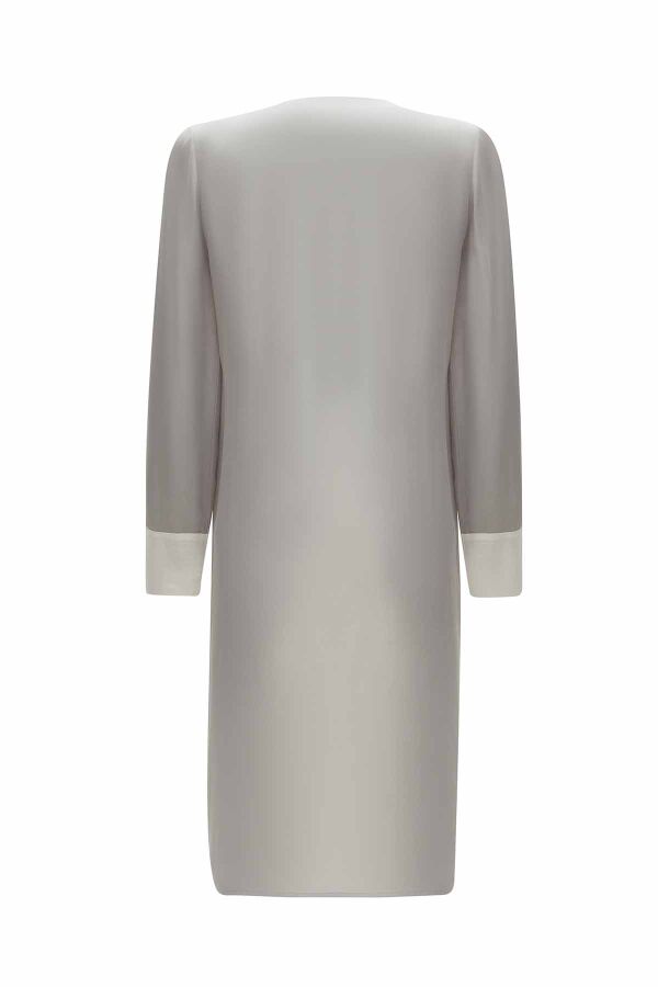 Two-Tone V-Neck Linen Jacket - 11