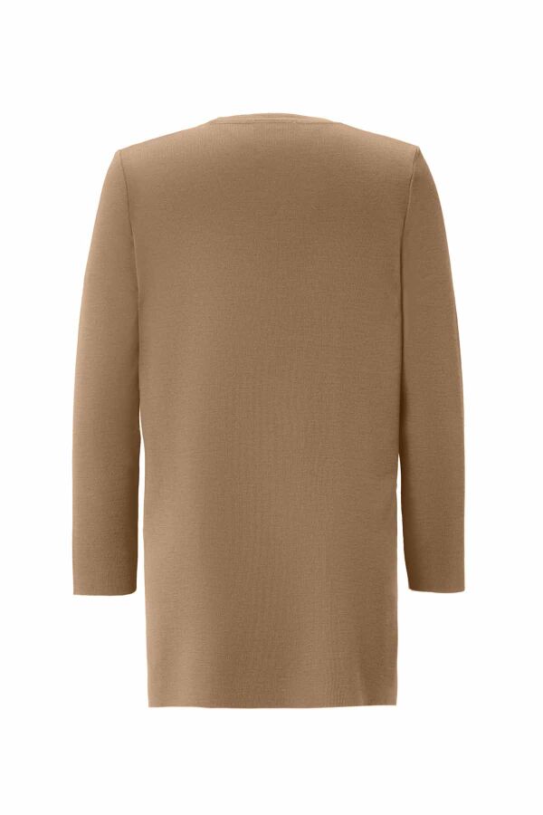 Uzun Kollu Basic Triko Camel Tunik - 2
