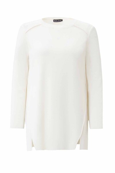 Uzun Kollu Basic Triko Ekru Tunik 