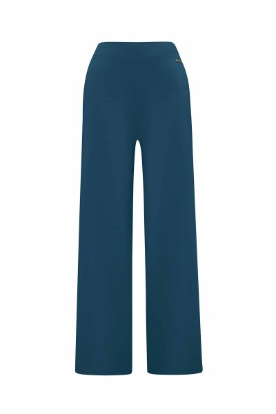 Wide Leg Dark Blue Knit Pants 