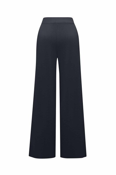 Wide Leg Dark Grey Knit Pants - 2