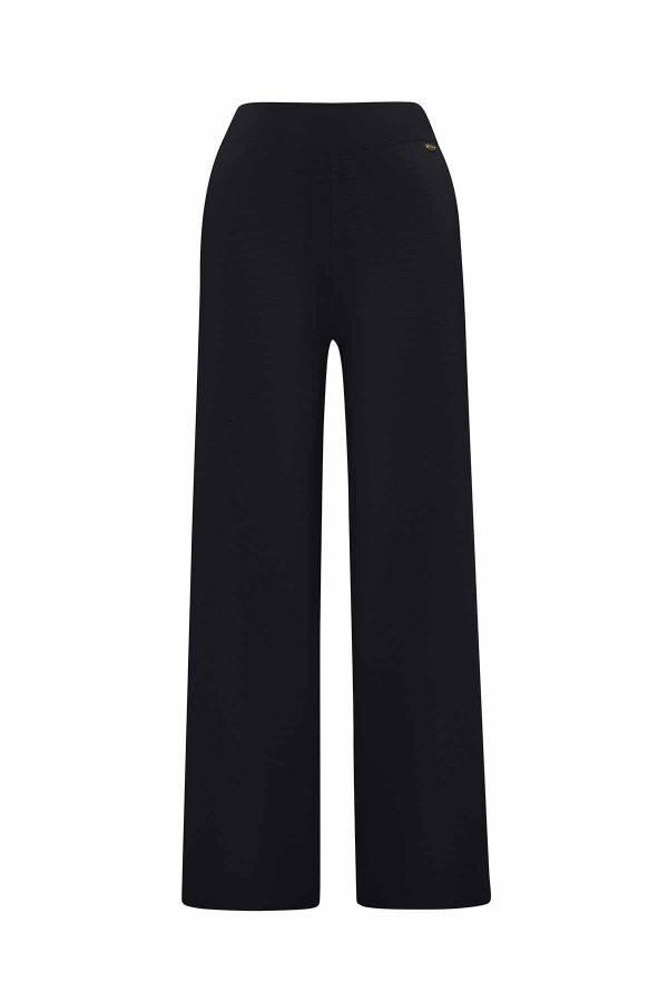 Wide Leg Knit Black Pants - 1