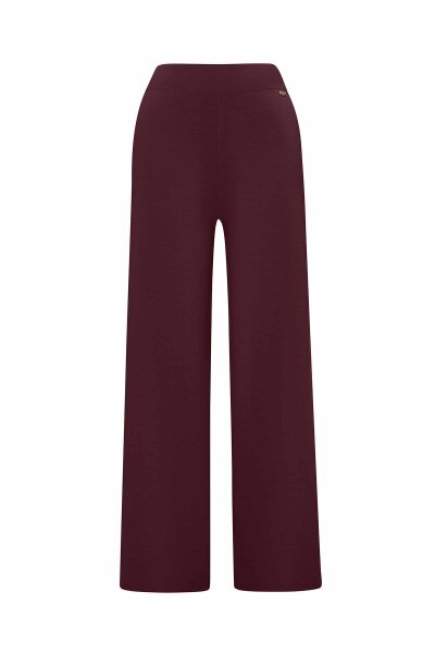 Wide Leg Knit Dark Burgundy Pants - MISS DALIDA