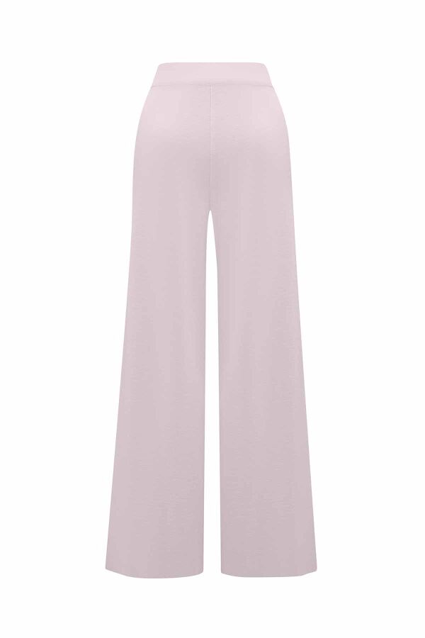 Wide Leg Pink Knit Pants - 2