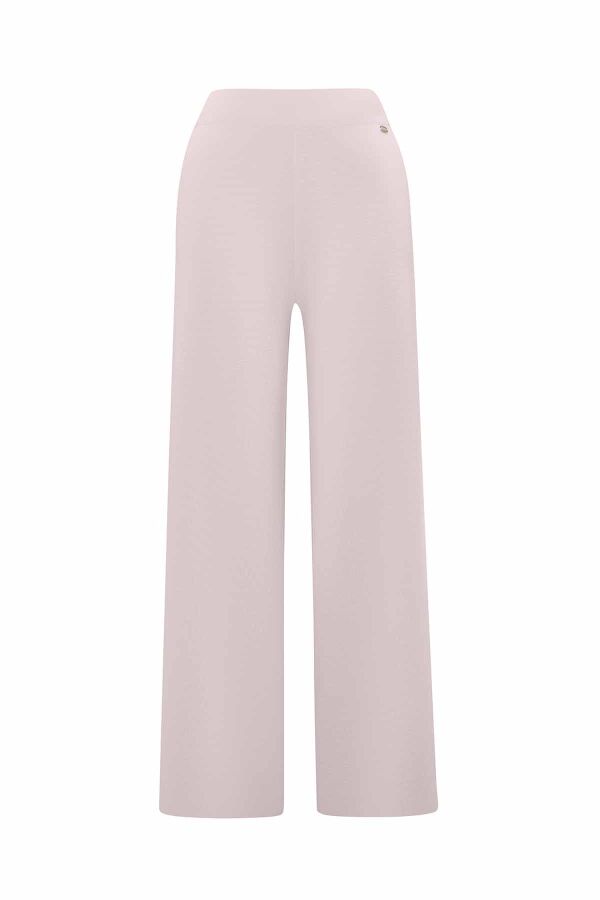 Wide Leg Pink Knit Pants - 1