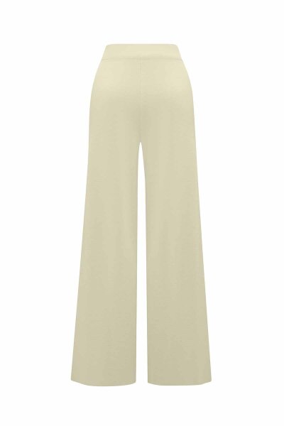 Wide Leg Yellow Knit Pants - 3