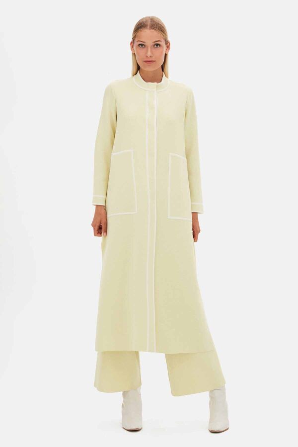 Wide Leg Yellow Knit Pants - 1